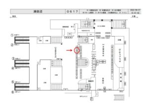 JR／津田沼駅／本屋改札内／№62駅看板・駅広告、位置図