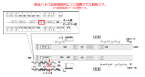 京成　八千代台駅／／№1834駅看板・駅広告、位置図