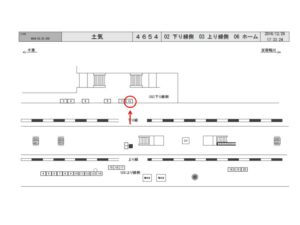 JR　土気駅／下り線側／№12駅看板・駅広告、位置図