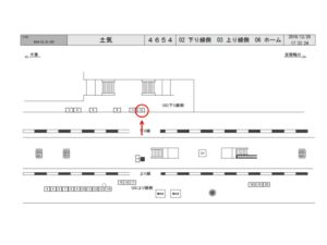 JR　土気駅／下り線側／№12駅看板・駅広告、位置図