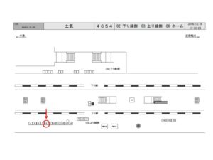 JR　土気駅／上り線側／№8駅看板・駅広告、位置図