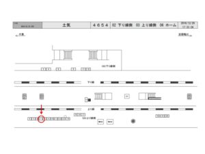 JR　土気駅／上り線側／№7駅看板・駅広告、位置図