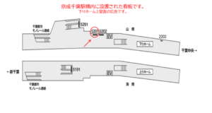 京成　千葉駅／／№5201駅看板・駅広告、位置図