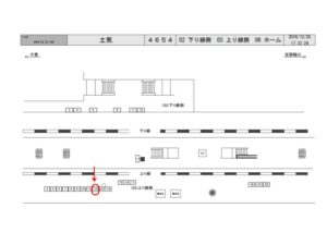 JR　土気駅／上り線側／№12駅看板・駅広告、位置図