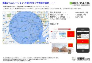 東京メトロ／乃木坂駅／駅ターゲティング・ジオターゲティング Google広告（GDN）Yahoo!広告（YDA）№YDA駅広告、位置図