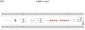 みなとみらい/元町・中華街駅/元町・中華街駅 ホーム柱巻き広告(7日間)№7駅臨時広告・駅広告、位置図