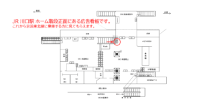 JR／川口駅／本屋橋上／№18駅看板・駅広告、位置図