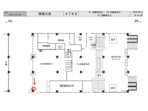 JR／検見川浜駅／本屋改札外／№9駅看板・駅広告、位置図