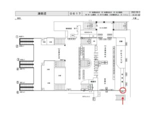 JR／津田沼駅／本屋改札外／№901駅看板・駅広告、位置図