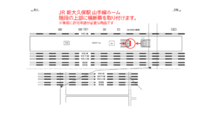 JR/新大久保駅/横断幕1(山手線ホーム)№1駅広告、位置図