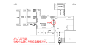 JR／八王子駅／本屋口／№114駅看板・駅広告、位置図