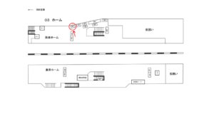 東京モノレール／モノレール浜松町駅／ホーム／№2駅看板、位置図