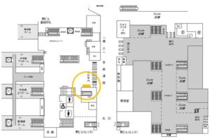 JR／立川駅／立川東改札内BIGシート№BIG駅広告、位置図