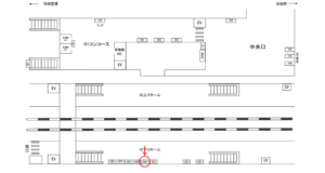 東京モノレール／天王洲アイル駅／ホーム／№4駅看板、位置図
