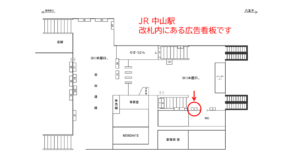 JR／中山駅／本屋口／№4駅看板・駅広告、位置図
