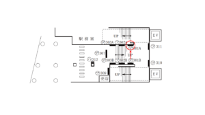 東急／都立大学駅／TY電気額面№301A№A駅看板・駅広告、位置図