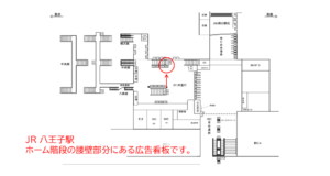 JR/八王子駅/本屋口/№125駅看板・駅広告、位置図