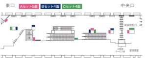 京王/調布駅/調布K-DGボード 1週間№1駅デジタルサイネージ・駅広告、位置図