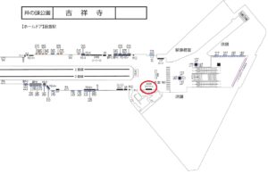 京王/吉祥寺駅/吉祥寺スーパー4№4駅ポスター・駅広告、位置図
