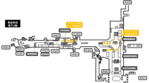 東急／渋谷駅／田園都市線 渋谷駅 アドサークルB（ハチ公口改札内）№B駅臨時広告・駅広告、位置図
