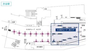 京王/渋谷駅/渋谷K-DGウェーブ Bエリア№DG駅デジタルサイネージ・駅広告、位置図