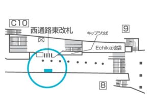 東京メトロ/池袋駅/池袋駅 MWV単駅1weekスポット№1駅デジタルサイネージ・駅広告、位置図