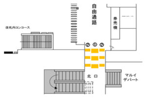 JR／町田駅／町田フラッグ駅臨時広告・駅広告、位置図