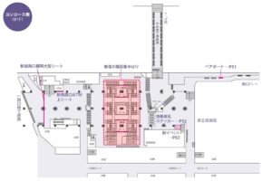 京王/新宿駅/新宿X階段集中ばり(ベーシックプラン)№X駅臨時広告・駅広告、位置図