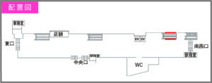 小田急 下北沢駅/下北沢駅 エスカーラッピングC№C駅臨時広告・駅広告、位置図