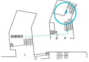 東京メトロ/外苑前駅/外苑前駅 MWV単駅1weekスポット№1駅デジタルサイネージ・駅広告、位置図