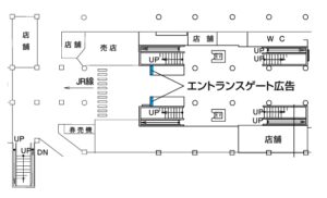 東急／武蔵小杉駅／武蔵小杉エントランスゲート駅臨時広告・駅広告、位置図