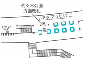東京メトロ／明治神宮前〈原宿〉駅／MCV 単駅ジャック 明治神宮前<原宿>№MCV駅デジタルサイネージ・駅広告、位置図