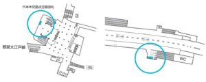 東京メトロ／六本木駅／六本木駅 MWV単駅1weekスポット№1駅デジタルサイネージ・駅広告、位置図