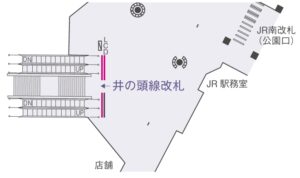 京王／吉祥寺駅／吉祥寺フラッグ駅臨時広告・駅広告、位置図