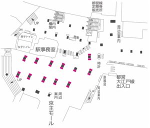 京王／新宿駅／新宿KTビジョン№KT駅デジタルサイネージ・駅広告、位置図