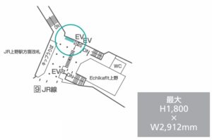 東京メトロ/上野駅/上野プレミアムセット駅ポスター・駅広告、位置図