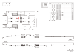 東急／大倉山駅／柱巻看板／№305駅看板、位置図