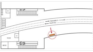 東京モノレール/羽田空港第3ターミナル駅/羽田空港第3ターミナル駅 モノビジョンシート№3駅臨時広告・駅広告、位置図