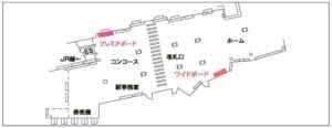 東武　大宮駅／大宮ワイドボード 7日間№7駅ポスター・駅広告、位置図