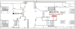 東武　北千住駅／北千住ボード 7日間№7駅ポスター・駅広告、位置図