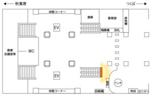 つくばエクスプレス／流山おおたかの森駅／TX流山おおたかの森駅 改札内コンコースシート№TX駅臨時広告・駅広告、位置図