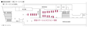 京急／羽田空港第1・第2ターミナル駅／羽田空港第1・第2ターミナル駅 ステーションビジョン（60秒）№60駅デジタルサイネージ・駅広告、位置図