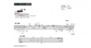 名古屋地下鉄/名古屋駅/桜通線№B1-6№6駅看板、位置図