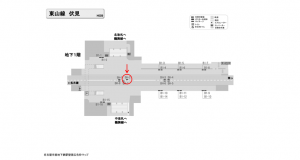 名古屋地下鉄/伏見駅/東山線№BH-2№2駅看板、位置図