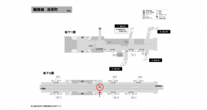 名古屋地下鉄/浅間町駅/鶴舞線№BH-1№1駅看板、位置図