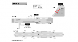 名古屋地下鉄/原駅/鶴舞線№FB-2№2駅看板、位置図