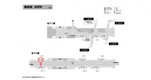 名古屋地下鉄/浅間町駅/鶴舞線№B2-2№2駅看板、位置図