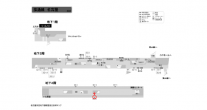 名古屋地下鉄/名古屋駅/桜通線№B3-6№6駅看板、位置図