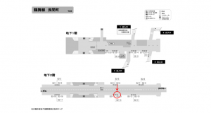 名古屋地下鉄/浅間町駅/鶴舞線№B2-13№13駅看板、位置図