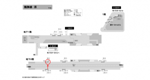 名古屋地下鉄／原駅／鶴舞線№B2-3№3駅看板、位置図